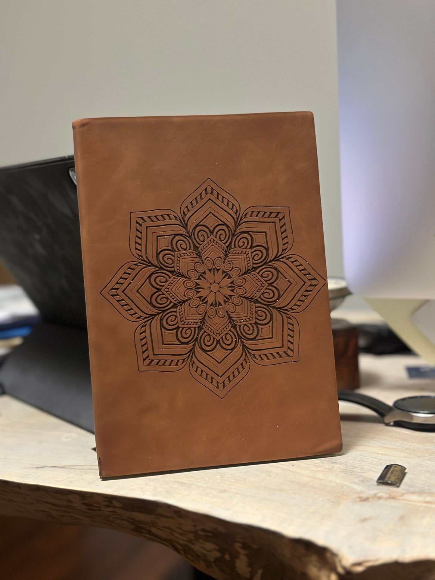 Laser Engraved Leather Journal